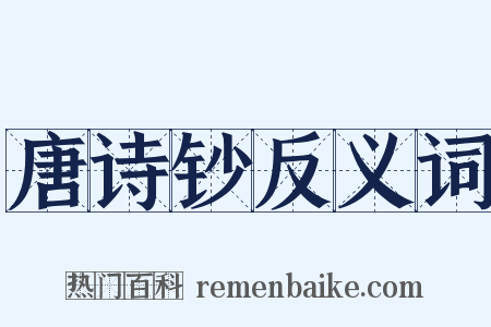 唐诗钞反义词是什么意思的图片